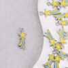 Wholesale Pink Double Sided Rainbow Meteor Pendant Zinc Alloy DIY Earring Accessory