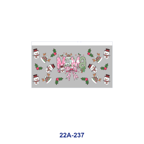 oly-ca8380065f572d27d5441a95ab19dd5f Wholesale 5pcs Mama Text Bow Leopard Checkerboard Pink Ribbon Cute Cartoon Figure Christmas Snowman Mixed Print 16oz Cup UV DTF Wraps