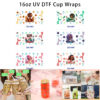 oly-ca9430415ed3f37f591f8a93b69f110e Wholesale 5pcs Bright Coastal Cartoon Mermaid Seashell Starfish Fish Tail Bubble Mixed Decor Prints 16oz Cup UV DTF Wraps