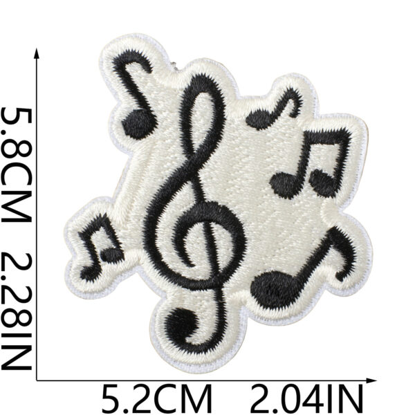 oly-cab813412380d1601655b2f831d69f83 Wholesale Polyester Thread Embroidered Patch Musical Note Decorative Accent for Clothing Repair and DIY