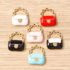 Wholesale 10Pcs Black Zinc Alloy Bag Charm Set DIY Pendants Earrings Keychain Fashion Accessory
