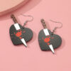 Wholesale Fashion Acrylic Heart Knife Earrings Hook Trendy Plastic Resin Drop Earrings for Women Gift Boutique Resale Jewelry Accessory