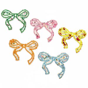 Bow floral cloth patch set 5 pieces