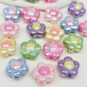 oly-caedd4483fe088b1bb1a82d40f0b3977 Wholesale Sweet Candy Color Acrylic Flower Beads 5 Petal Shape Loose Beads for DIY Keychain Bag Charm and Jewelry Making Supplies