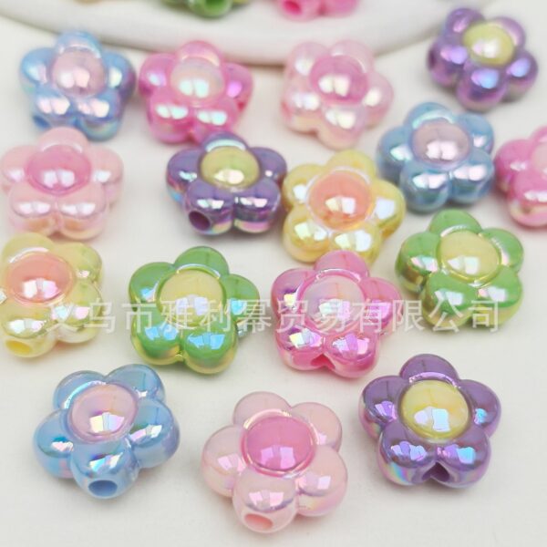oly-caedd4483fe088b1bb1a82d40f0b3977 Wholesale Sweet Candy Color Acrylic Flower Beads 5 Petal Shape Loose Beads for DIY Keychain Bag Charm and Jewelry Making Supplies