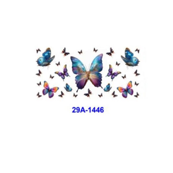 Wholesale 16oz Colorful Butterfly Cup DTF Wraps
