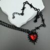 Wholesale Gothic Heart Pendant Necklace Trendy Jewelry Accessory for Party Gift Boutique Resale