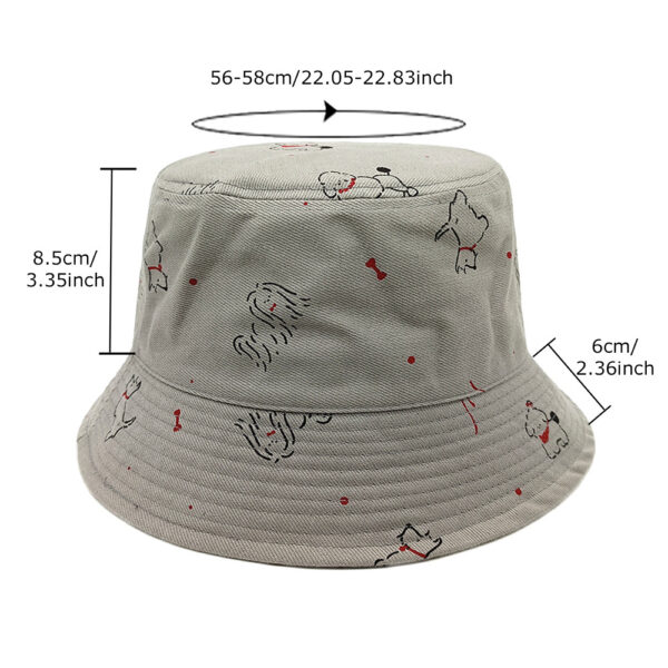 Wholesale Cute Dog Print Bucket Hat Sun Protection Dome Brim Resale Accessory
