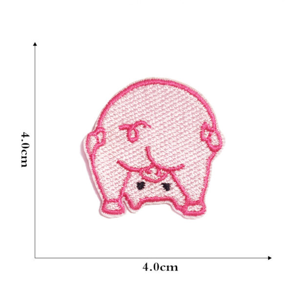 Wholesale Embroidered Patches Pink Cute Pig Cartoon Applique for Clothing Decoration Boutique Accessories 9 Pack