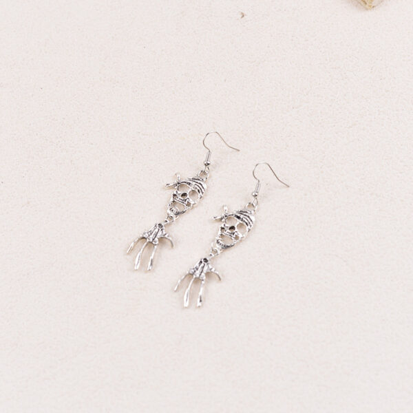 oly-cafaea7322f947f8c7c85c16f9f00999 Wholesale Vintage Skull Pendant Earrings Antique Silver Geometric Halloween Jewelry for Party Gift