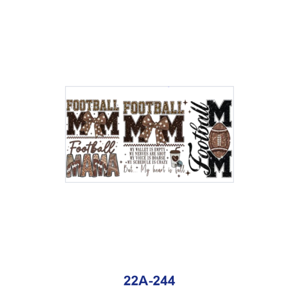 oly-cb105b5043d83fd56e8b0bf5837454c7 Wholesale 5pcs Sports Mama Themed Prints Baseball Soccer Softball Football Bow Leopard Heart Pumpkin Mixed Design 16oz UV DTF Tumbler Wraps