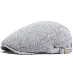 Light gray-cotton and linen peaked cap / Adjustable