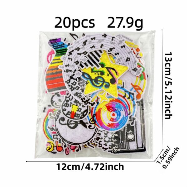 oly-cb2897002e7ce829cf4959ac9e633fee Wholesale Polyester Thread Musical Note Embroidered Patch Decorative Iron-On Applique