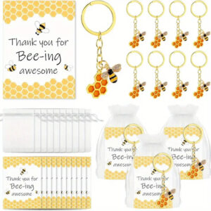 10 bee pendants + 10 pieces of cardboard + 10 10*12 gauze bags