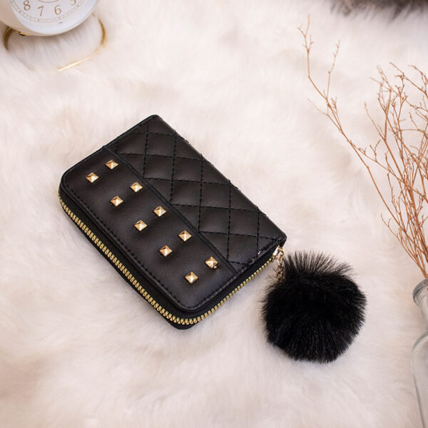 oly-cb378aef149059c9ea498a404614f96d Wholesale Chic Studded Pu Leather Small Wallet for Women Zipper Closure Fashion Accessory