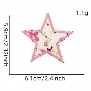 Five-pointed star floral cloth patch 2#Powder