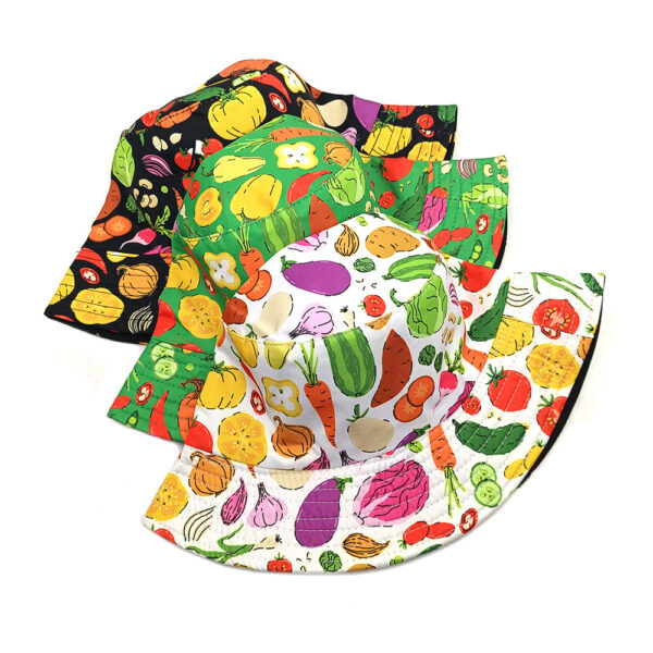 oly-cb8db3d6f1b9ab71c5786d3c8a99adeb Wholesale Fashion Vegetable Print Fisherman Hat for Women Sun Protection Casual Outdoor Hat