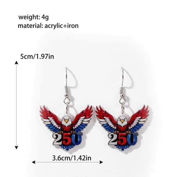 oly-cb90f3f9176e45665b3b874e7e62ae3e Wholesale Acrylic Earrings Eagle Design US Independence Day 250th Anniversary Women Jewelry