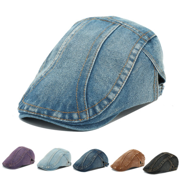 Wholesale Washed Denim Cowboy Hat with Stitching Everyday Sun Protection Cap for Resale
