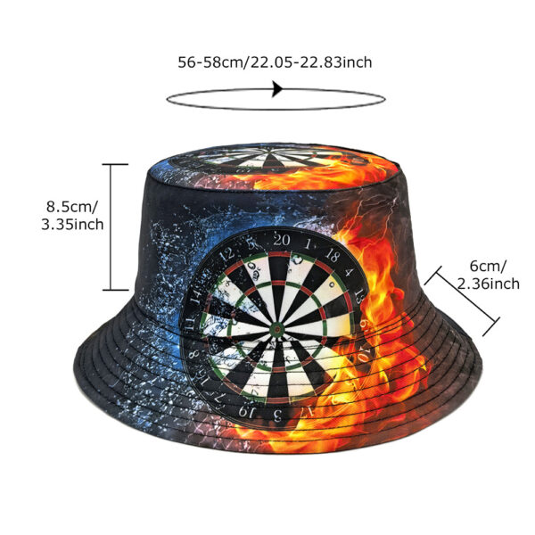oly-cbc1c824aa454c9749cee56444d5c825 Wholesale Dart Board Print Bucket Hat Unisex Casual Outdoor Fashion Accessory