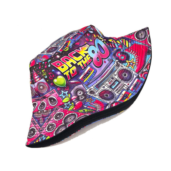 oly-cbd7476c277c699eeea52bfac7a26c40 Wholesale Retro Vintage Double-Sided Bucket Hat with Pattern Letter Print Sun Protection Fashion Cap
