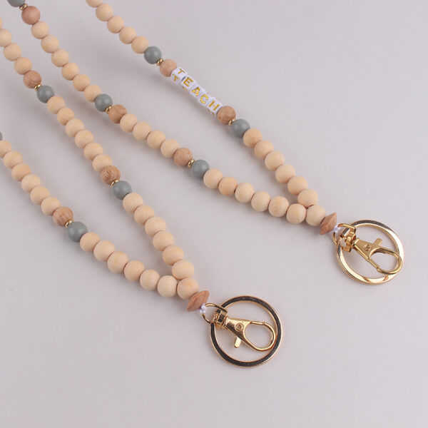 Wholesale Beaded Silicone Lanyard Necklace Silver Ball Chain Fashion Accessory
