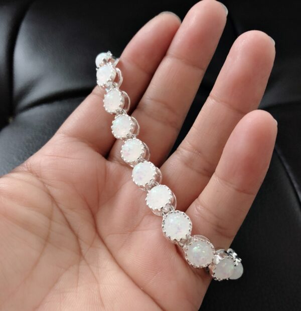 oly-cc05998b014dece0971329d507ee5f3c Wholesale Women's Silver Tone Opal Bracelet Alloy Electroplated Boutique Resale