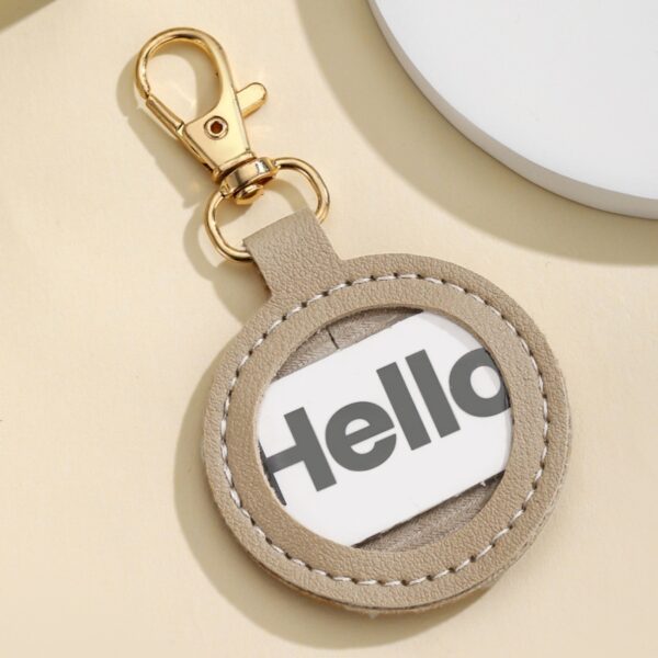 Wholesale White Leather Keychain Card Case Luggage Tag Chic Car Key Accessory Gift