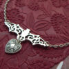 Wholesale Alloy Hollow Bat Pendant Necklace Chic Heart Shape Jewelry Accessory for Women