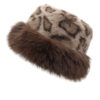 Wholesale Faux Mink Retro Leopard Print Bucket Hat Warm Ear Cover Winter Fashion Accessory