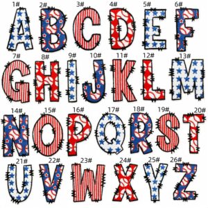 Alphabet patch set of 26 pieces