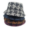 Wholesale Chic Houndstooth Print Bucket Hat Women's Sun Protection Fashion Accessory