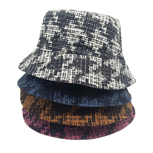 Wholesale Chic Houndstooth Print Bucket Hat Women's Sun Protection Fashion Accessory