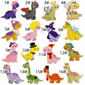 Dinosaur cloth patch set 16 pieces
