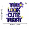 Wholesale Inspirational Iron-On Embroidered Patch, Purple English Graffiti Letters, Craft Supply for DIY Accessories