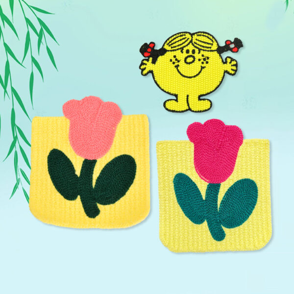 oly-cc6080a1858f08104391a9b810163bed Wholesale Embroidered Tulip Pocket Patch Applique Stylish Floral Decorative Accent for Hats Clothing DIY Gift