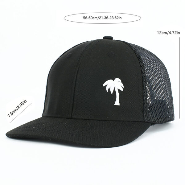 Wholesale Embroidered Coconut Tree Baseball Cap Wide Brim Hip Hop Hat for Men Women Resale