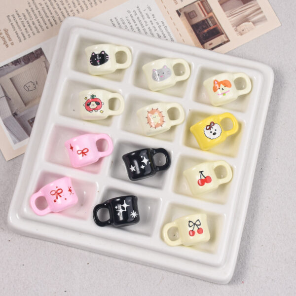 oly-cc9163933d153ede7394837e5567327f Wholesale Alloy Dollhouse Miniature Cup Pendant Pink Bow Design DIY Craft Supply for Jewelry Making