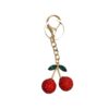 oly-cca2433c012d53f5f585d6edca509e26 Wholesale Rustic Style White Ceramic Cherry Keychain with Rhinestones Car Key Accessory