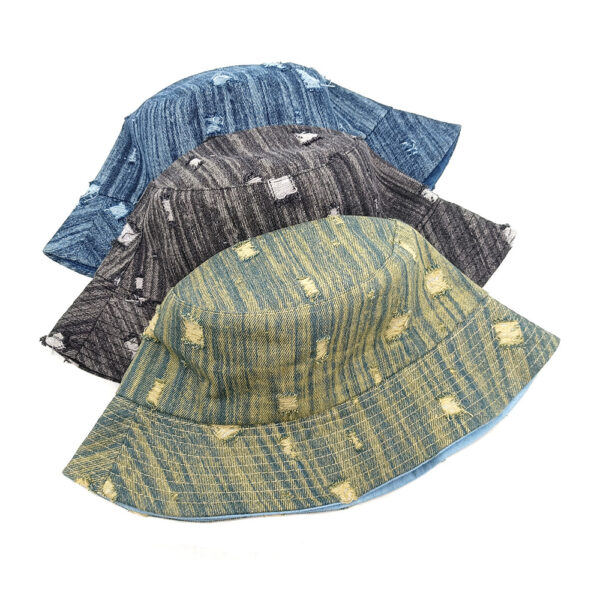 oly-cca9d1949777bdaabb9b2d98bbc44725 Wholesale Fashion Distressed Denim Fisherman Hat Unisex Dark Blue Sun Protection for Resale