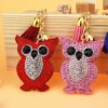 Wholesale Owl Rhinestone Tassel Keychain Bag Charm Decorative Accessory