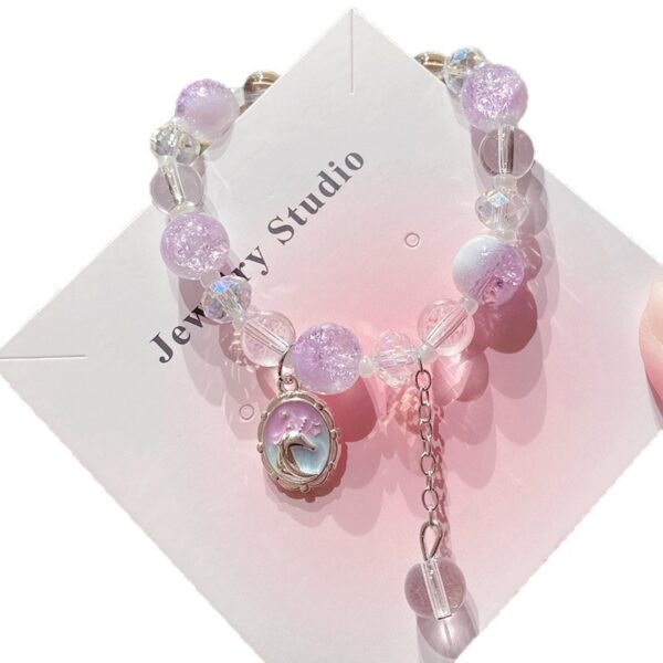 oly-ccb5f5460058df974622bf4c6daabda4 Wholesale Unicorn Milk Cap Two Color Glass Bracelet Fashion Jewelry Accessory Gift for Girls