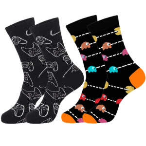 Wholesale Chic Geometric Pattern Mid-Calf Socks Cotton Unisex for Game Lovers Everyday Wear