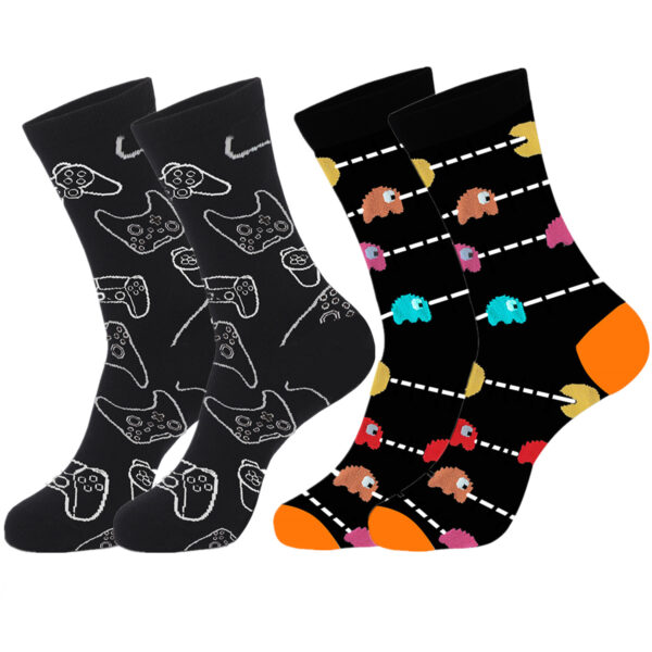 Wholesale Chic Geometric Pattern Mid-Calf Socks Cotton Unisex for Game Lovers Everyday Wear