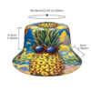 Wholesale Double Sided Pineapple Print Bucket Hat for Beach Vacation Sun Protection Unisex