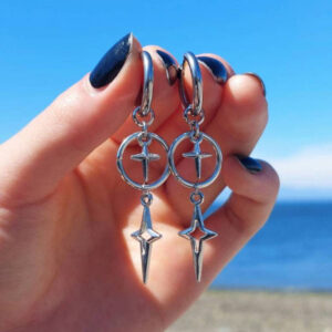 oly-ccc6e61972625cd41944a43d56295e96 Wholesale Alloy Cross Star Earrings Y2K Punk Style Fashion Jewelry for Women Party Wear
