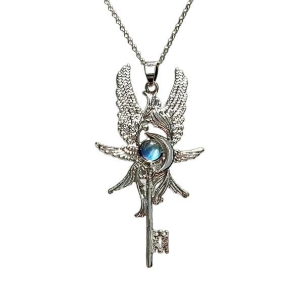 oly-cceb81e1068f595f874cd84a4e35fc38 Wholesale Vintage Angel Wing Pendant Necklace Moonlight Gem Fashion Jewelry Accessory Boutique Resale