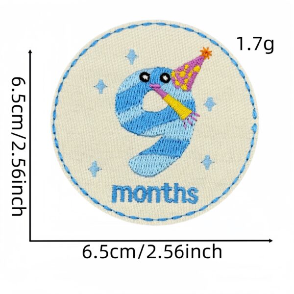 Wholesale Cartoon Round 12 Months Number Embroidered Patch DIY Iron-On Sticker Boutique Fashion Accessory