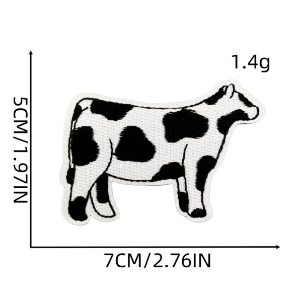 Wholesale Cow Cloth Patches Black White Lightning Heart Embroidered Patches for Clothing DIY Accessory