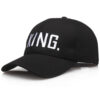 oly-cd2e511578fac5d73470c717b9f59496 Wholesale Cotton Baseball Cap with King Queen Letter Embroidery for Couple Fashion Accessory
